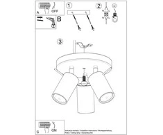 Sollux Lighting Lubinis šviestuvas RING 3P juodas