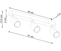 Sollux Lighting Lubinis šviestuvas VERDO 3L juodas