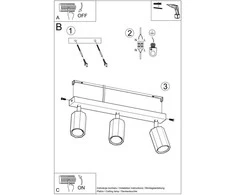 Sollux Lighting Lubinis šviestuvas ZEKE 3 ąžuolas