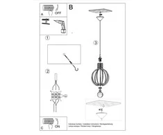 Sollux Lighting Pakabinamas šviestuvas ARANCIA iš natūralaus medžio