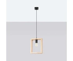 Sollux Lighting Pakabinamas šviestuvas ARIES iš natūralaus medžio