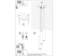 Sollux Lighting Pakabinamas šviestuvas LAGOS 3P raudona ochra