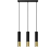 Sollux Lighting Pakabinamas šviestuvas LOOPEZ 3L juodas/auksinis