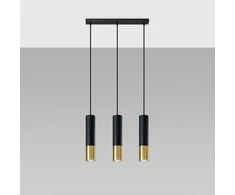 Sollux Lighting Pakabinamas šviestuvas LOOPEZ 3L juodas/auksinis
