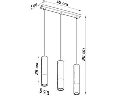 Sollux Lighting Pakabinamas šviestuvas LOOPEZ 3L juodas/varis