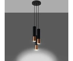 Sollux Lighting Pakabinamas šviestuvas LOOPEZ 3P juodas/varis