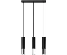 Sollux Lighting Pakabinamas šviestuvas LOOPEZ 3L juodas/chromas