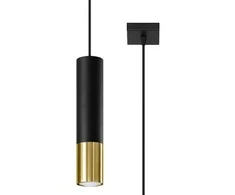 Sollux Lighting Pakabinamas šviestuvas LOOPEZ 1 juodas/auksinis