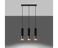 Sollux Lighting Pakabinamas šviestuvas LOOPEZ 3L juodas/varis