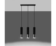 Sollux Lighting Pakabinamas šviestuvas LOOPEZ 3L juodas/chromas