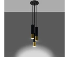 Sollux Lighting Pakabinamas šviestuvas LOOPEZ 3P juodas/auksinis