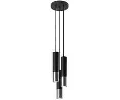 Sollux Lighting Pakabinamas šviestuvas LOOPEZ 3P juodas/chromas