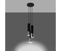 Sollux Lighting Pakabinamas šviestuvas LOOPEZ 3P juodas/chromas