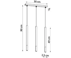 Sollux Lighting Pakabinamas šviestuvas MOZAICA 3L juodas/auksinis
