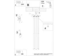 Sollux Lighting Pakabinamas šviestuvas PASTELO 5P raudona ochra