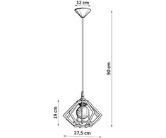 Sollux Lighting Pakabinamas šviestuvas POMPELMO iš natūralaus medžio