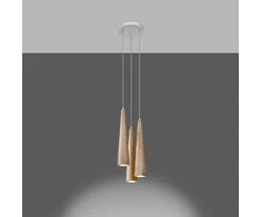 Sollux Lighting Pakabinamas šviestuvas SULA 3P iš natūralaus medžio