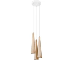 Sollux Lighting Pakabinamas šviestuvas SULA 3P iš natūralaus medžio