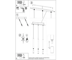 Sollux Lighting Pakabinamas šviestuvas WEZYR 3 baltas