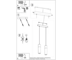 Sollux Lighting Pakabinamas šviestuvas ZANE 2 pilka