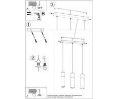 Sollux Lighting Pakabinamas šviestuvas ZANE 3 pilka