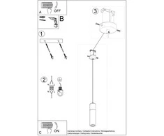 Sollux Lighting Pakabinamas šviestuvas ZANE 1 pilka