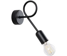 Sollux Lighting Sieninis šviestuvas LOOP juodas