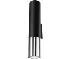 Sollux Lighting Sieninis šviestuvas LOOPEZ juodas/chromas