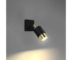 Sollux Lighting Sieninis šviestuvas NERO juodas/auksinis
