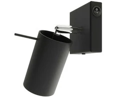 Sollux Lighting Sieninis šviestuvas RING juodas jungiklis