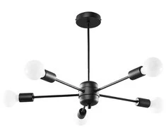Pakabinamas šviestuvas Sollux Lighting Šviestuvas LANGO 5 juodas