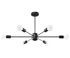 Pakabinamas šviestuvas Sollux Lighting Šviestuvas LANGO 6 juodas