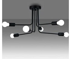 Lubinis šviestuvas Sollux Lighting Šviestuvas NORAH 6 juodas