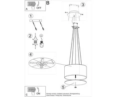 Pakabinamas šviestuvas Sollux Lighting Šviestuvas OTTO 50 juodas