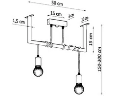 Pakabinamas šviestuvas Sollux Lighting Šviestuvas SALAMANCA 2 juodas