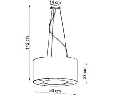 Lubinis šviestuvas Sollux Lighting Šviestuvas SATURNO 50 juodas