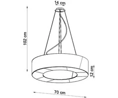 Pakabinamas šviestuvas Sollux Lighting Šviestuvas SATURNO SLIM 70 juodas