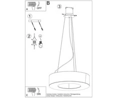 Pakabinamas šviestuvas Sollux Lighting Šviestuvas SATURNO SLIM 50 juodas
