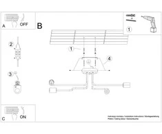 Lubinis šviestuvas Sollux Lighting Šviestuvas VECTOR 4 baltas