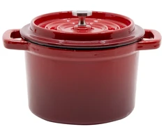 Emaliuotas ketaus mini puodas, raudonas, 0,65 l.