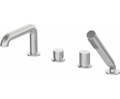 4 dalių vonios maišytuvas Deante Silia Hexa BHS_F14M, Brushed steel