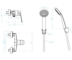ATEZ wall-mounted shower mixer with shower set