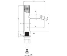 Bidė maišytuvas Deante Silia Hexa BHS_F30M, Brushed steel