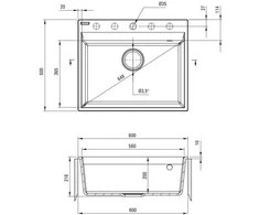 Deante granitinė virtuvinė plautuvė Deante Corio ZRC_210A, Graphite