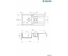 Deante granitinė virtuvinė plautuvė Deante Eridan, ZQE_T513, Anthracite