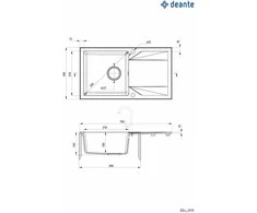 Deante granitinė virtuvinė plautuvė Deante Evora ZQJ G113, Metallic graphite