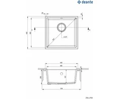 Deante granitinė virtuvinė plautuvė Deante Corda ZQA_A10A, Alabaster