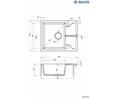 Deante granitinė virtuvinė plautuvė Deante Andante, ZQN_711A, Sand