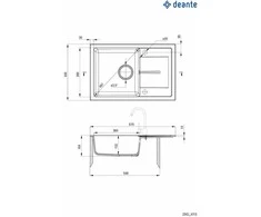 Deante granitinė virtuvinė plautuvė Deante Leda ZRD 7113, Sand