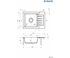 Deante granitinė virtuvinė plautuvė Deante Zorba ZQZ 211A, Graphite